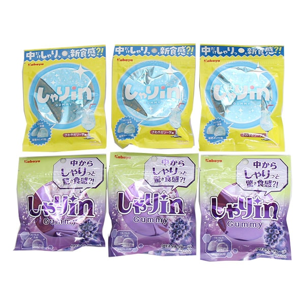 カバヤ しゃりin（クリスタルグレープ・さわやかソーダ）セット【6コ】