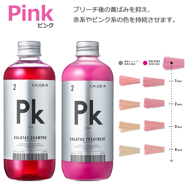 CALATAS HEAT CARE シャンプー＆トリートメントセット　ピンク
