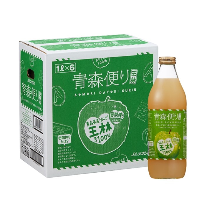 アオレン 青森便り 王林 密閉搾り 1000ml×6本