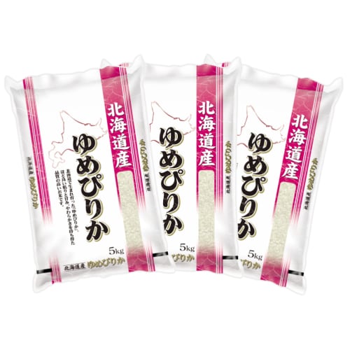 【計15kg/5kg×3袋】[精米]令和7年産 北海道産ゆめぴりか 白米