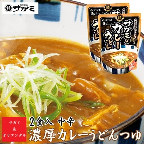和食麺処サガミ 麺屋の和ダシが利いた濃厚コク旨カレーうどんつゆ 2食入　中辛 具入