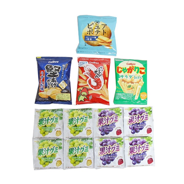 計12個】フルーツ系グミとカリカリ食感スナックセットを税込・送料込で