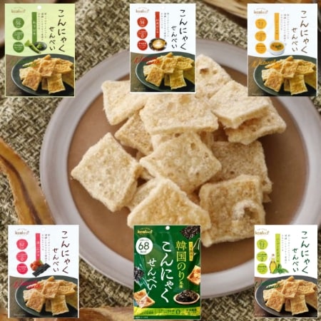 【計24袋/6種×各4袋】「こんにゃくせんべい」欲張りセット