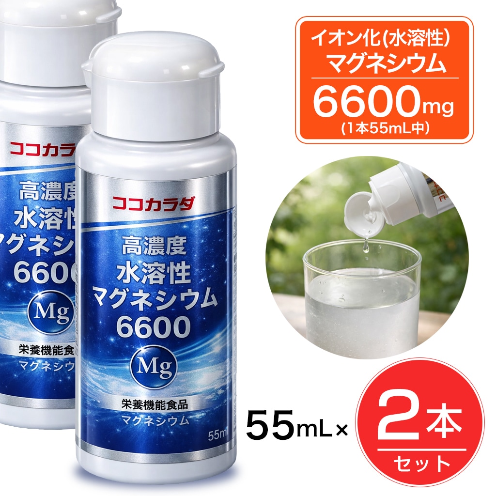 【2本セット】 ココカラダ 高濃度水溶性マグネシウム 6600mg 栄養機能食品 55ml