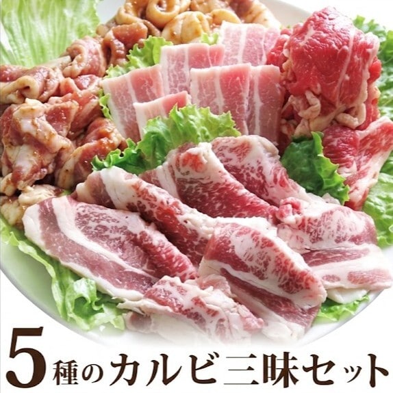 【計1.45kg】焼肉 カルビ 三昧 福袋 5種盛り