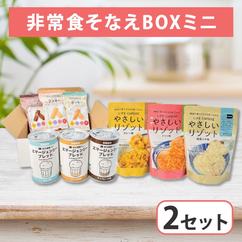 【賞味期限要確認】【2セット】河本総合防災 7年保存非常食そなえBOXミニ【1セット：1人3日分】