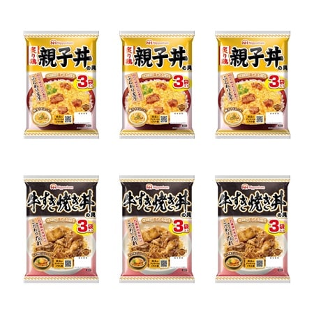 【2種/計18袋】日本ハム 親子丼＆牛すき焼き丼の具