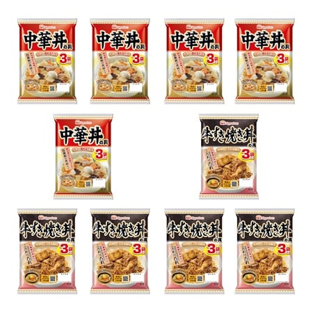 【2種/計30袋】日本ハム 中華丼＆牛すき焼き丼の具