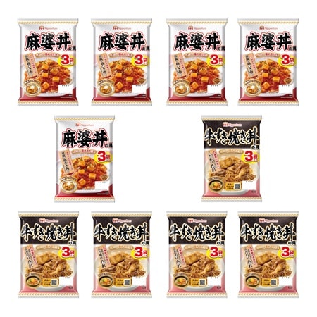 【2種/計30袋】日本ハム 麻婆丼＆牛すき焼き丼の具