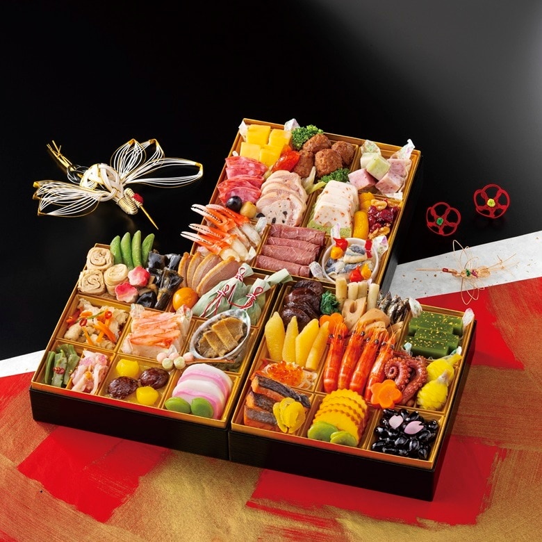 【12/30午前着】京料理「味ま野」監修 冷凍おせち 平安 3段重（7寸）60品目/4人前