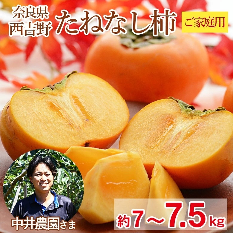 【予約受付】10/1~順次出荷【約7kg~7.5kg】奈良県産 たねなし柿（平核無柿・刀根柿）