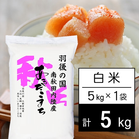 【5kg】令和7年産 羽後の国 南秋田内陸産 あきたこまち 白米