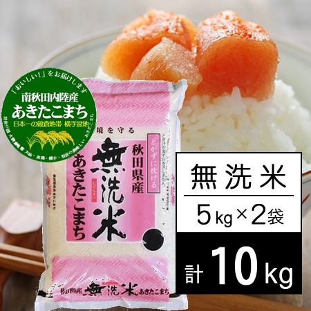 【計10kg/5kg×2袋】令和7年産 羽後の国 南秋田内陸産 あきたこまち 無洗米
