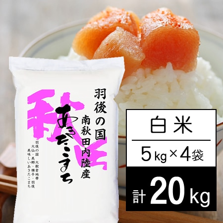 【計20kg/5kg×4袋】令和7年産 羽後の国 南秋田内陸産 あきたこまち 白米