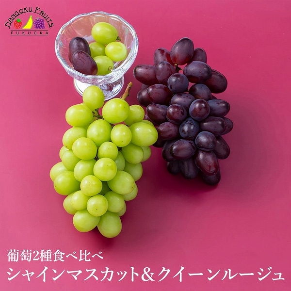 【予約受付】8月下旬~順次出荷 葡萄2種食べ比べ（シャインマスカット&クイーンルージュ )