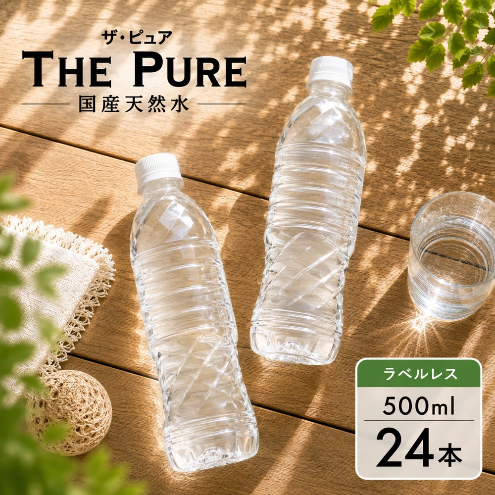 【500ml×24本】【ラベルレス】天然水 THE PURE  ザ ピュア