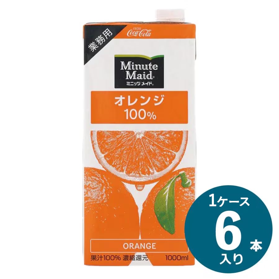 【日替わり数量限定】【1L×6本入】コカ・コーラ ミニッツメイド オレンジ100％ 業務用 紙パック 1ケース【先行チケット利用NG】