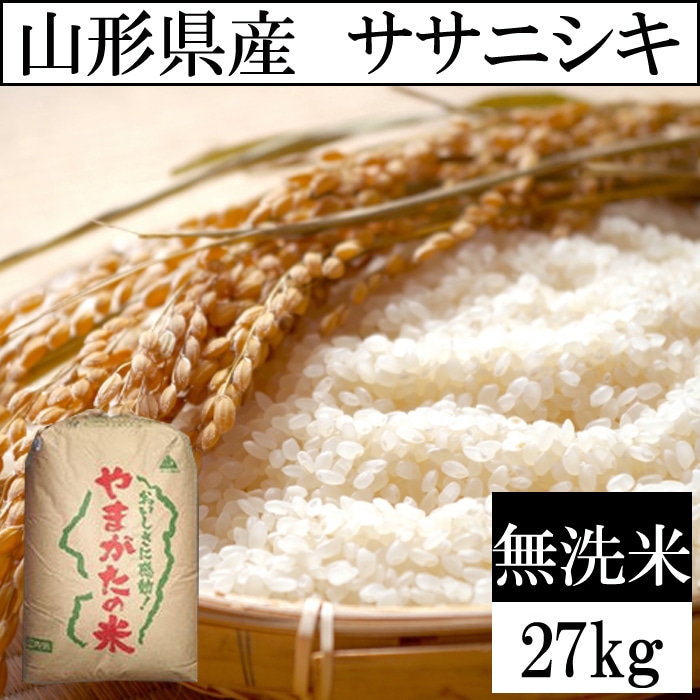 【27kg】令和8年産 山形県産 ササニシキ 無洗米  当日精米