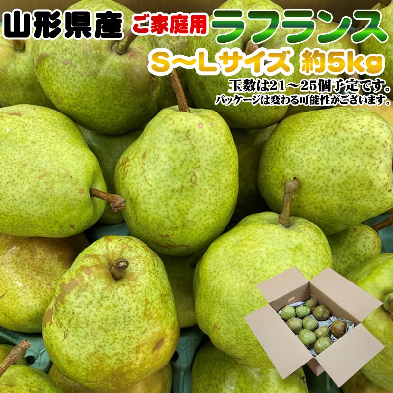 【早出し】【約5kg(21-25玉入り 】ご家庭用 ラフランスS~Lサイズ