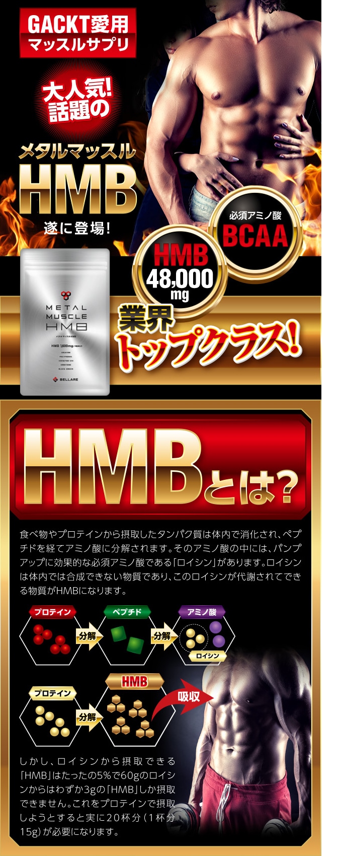 【まとめて超お得】GACKTも愛用メタルマッスル HMB×200袋★送料無料