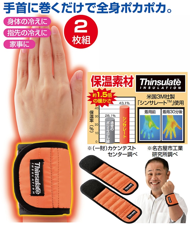 NEW速暖ホットラップサポーター 手首用2枚組を税込・送料込でお試し