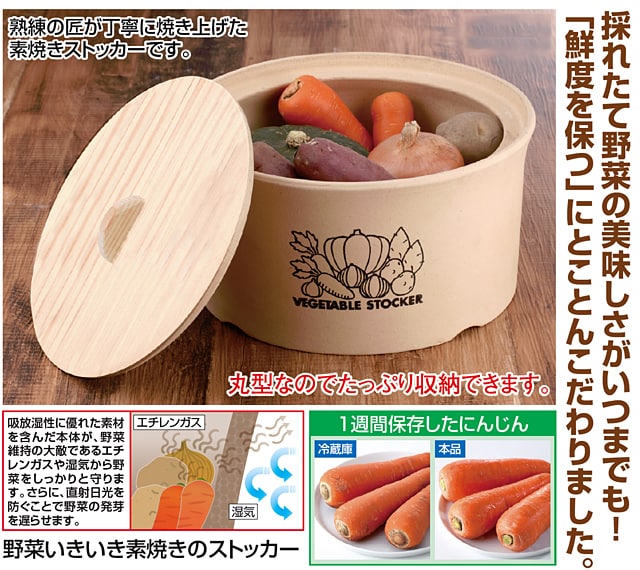野菜いきいき素焼きのストッカー(a10456)を税込・送料込でお試し