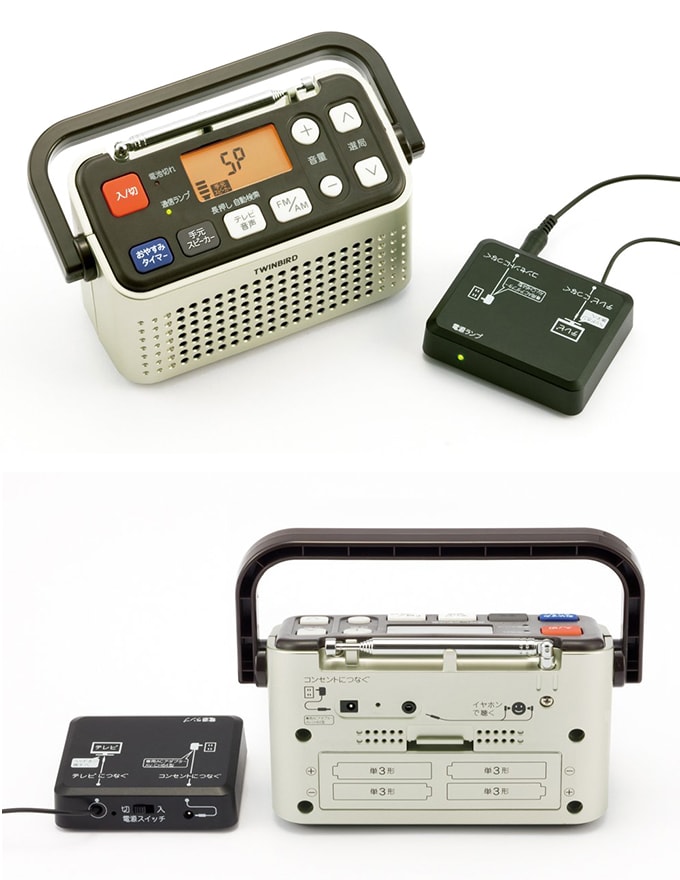 TWINBIRD 手元スピーカー機能付3バンドラジオ ホワイト AV-J125W 中古