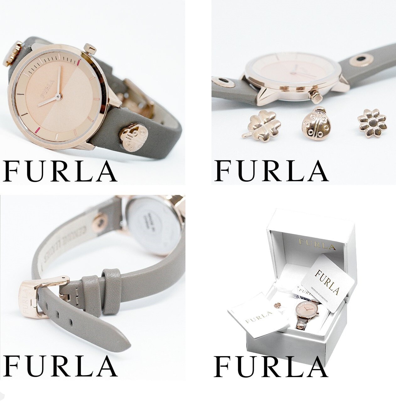 タイム Furla フルラ腕時計 レディース Pin グレージュ ちょっプル Dショッピング サンプル百貨店