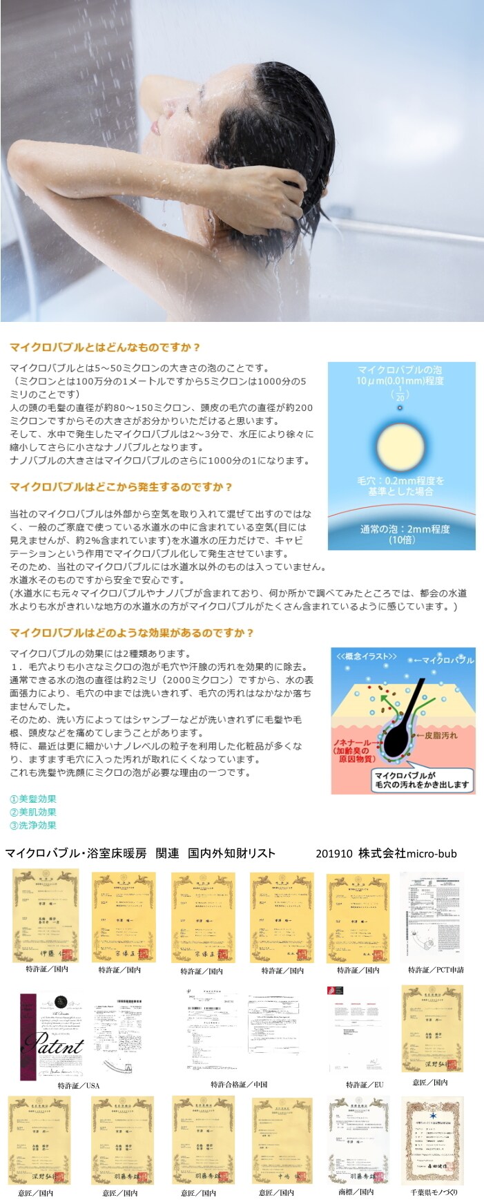 Micro Bub マイクロバブ Showeraa マイクロ ナノバブル シャワーヘッド 工事不要を税込 送料込でお試し サンプル百貨店 株式会社クリエイション