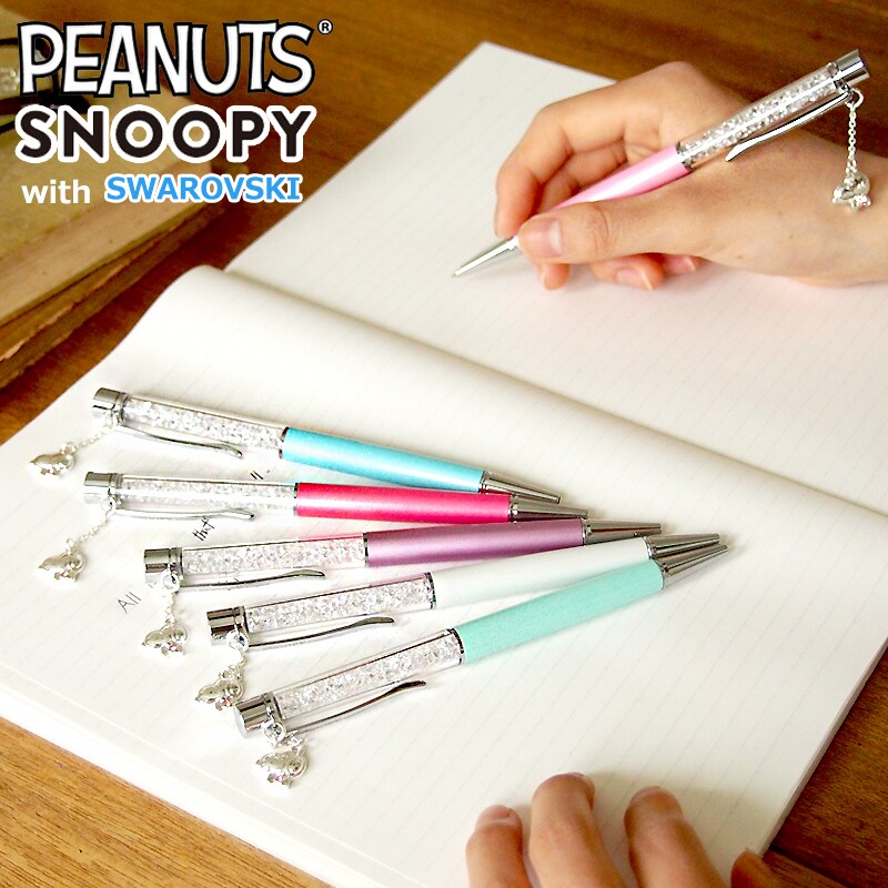 スヌーピースワロフスキーチャーム付き ボールペン スヌーピースワロフスキーチャーム付き ボールペン - メルカリ