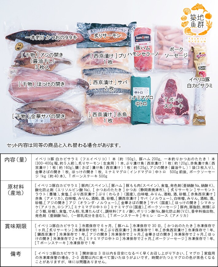 冷凍便 築地魚群海鮮と肉セレクトセット「松」 - fimolux.com